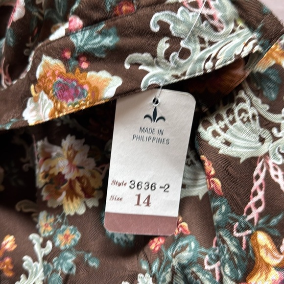 VTG Herman Geist Floral Pleated Maxi Skirt Women 14 Prairie Cottagecore Boho NWT - Picture 7 of 9